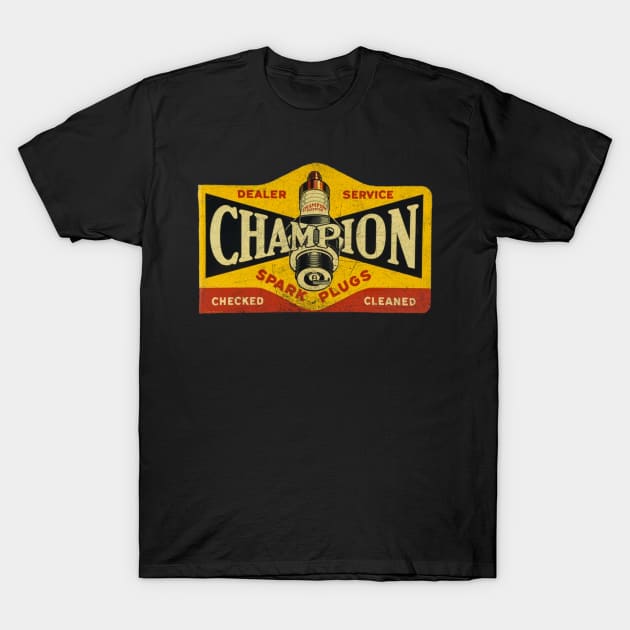 Vintage champion spark discount plug t shirt
